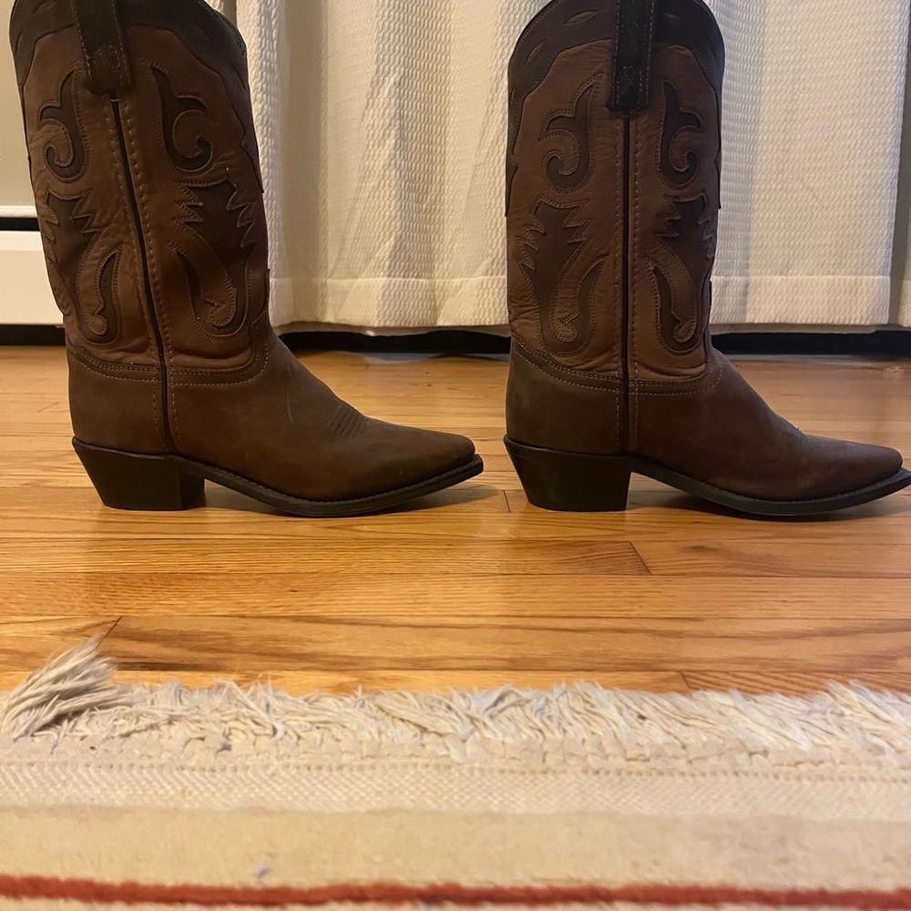 Laredo brown leather and suede cowboy boots from Nashville Boot & Co. - Picture 3 of 16